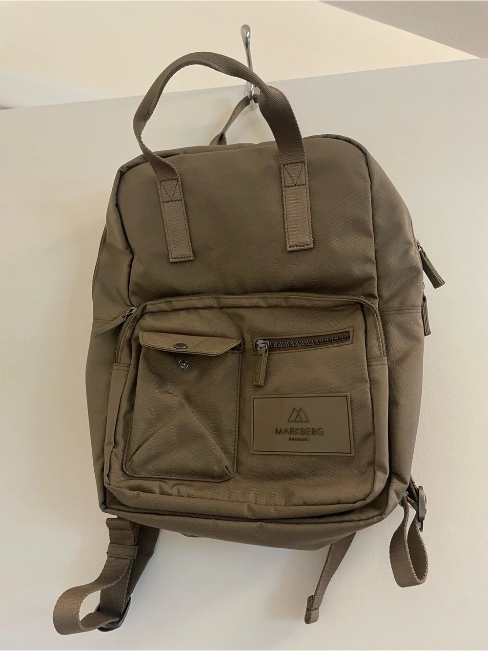 Light Brown Women's Backpack with Front Pockets